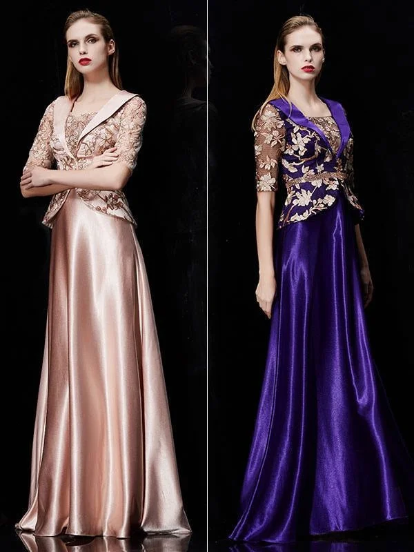 Long Evening Dress Satin Mother Dress Embroidered Beading Sash A Line Illusion Half Sleeve Shawl Collar Maxi Wedding Guest Dresses Comfortable Silk Shawl Long Evening Dress Satin Mother Dress Embroidered Beading Sash A Line Illusion Half Sleeve Shawl Collar Maxi Wedding Guest Dresses Comfortable Silk Shawl