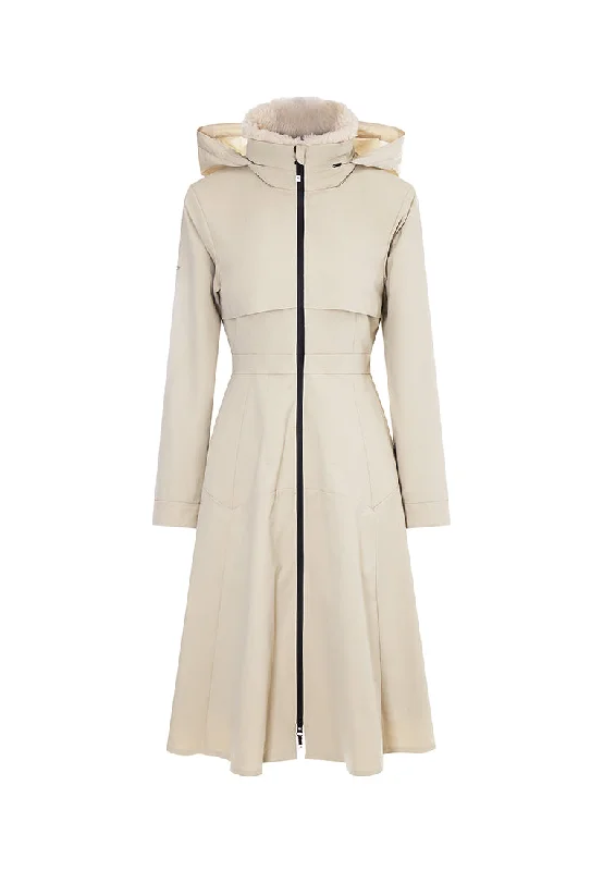 Camelia Water-Resistent Parka with Faux Fur Collar and Petticoat-Inspired Fishbones Herringbone Houndstooth Plaid Camelia Water-Resistent Parka with Faux Fur Collar and Petticoat-Inspired Fishbones Herringbone Houndstooth Plaid