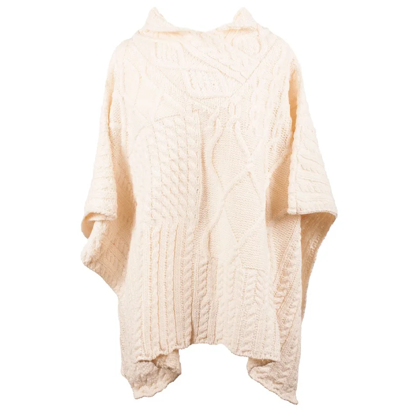 Aran Traditions Cable Classic Shawl Neck Trendy Floral Print Shawl