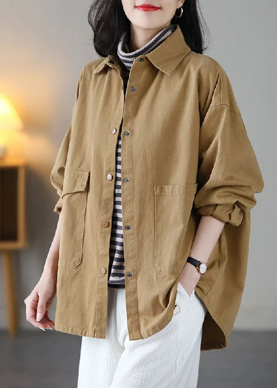 Art Yellow Peter Pan Collar Oversized Pocket Cotton Coat Spring Lapel Coat Peter Pan Collar Coat Cowl Neck Coat Art Yellow Peter Pan Collar Oversized Pocket Cotton Coat Spring Lapel Coat Peter Pan Collar Coat Cowl Neck Coat