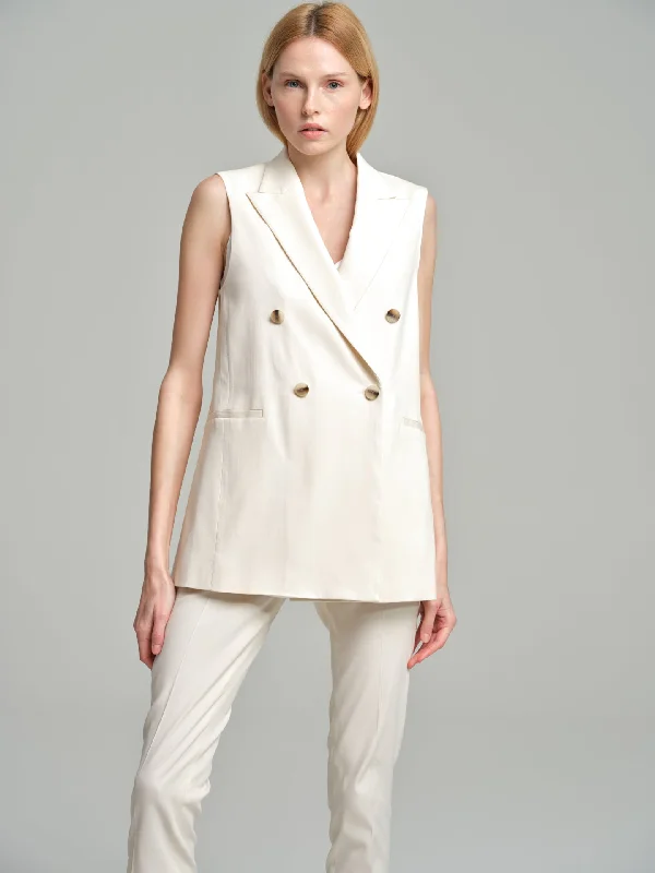 Double-breasted waistcoat Comfortable Waistcoat with Pockets