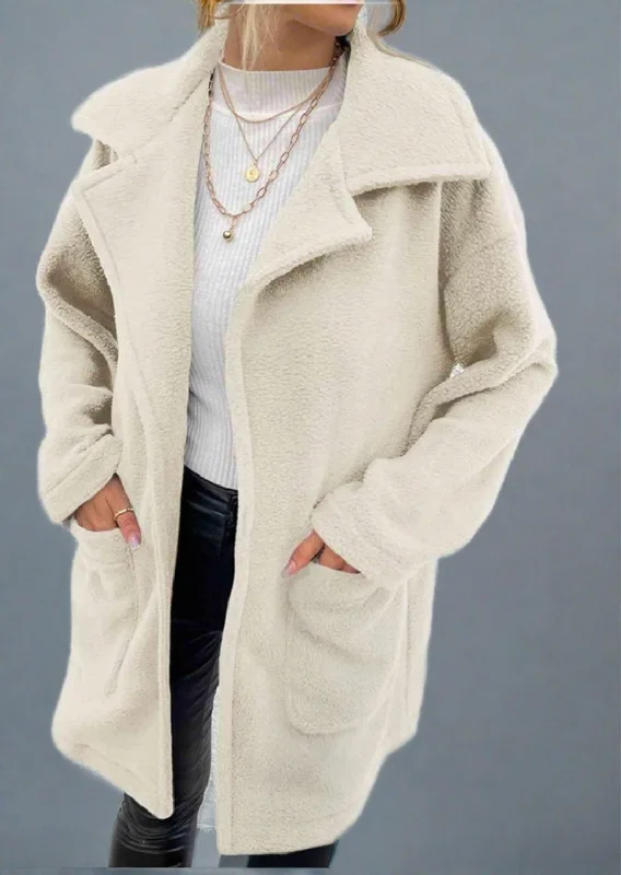 Dropped Shoulder Coat with Pockets Cardigan Sweater Pullover