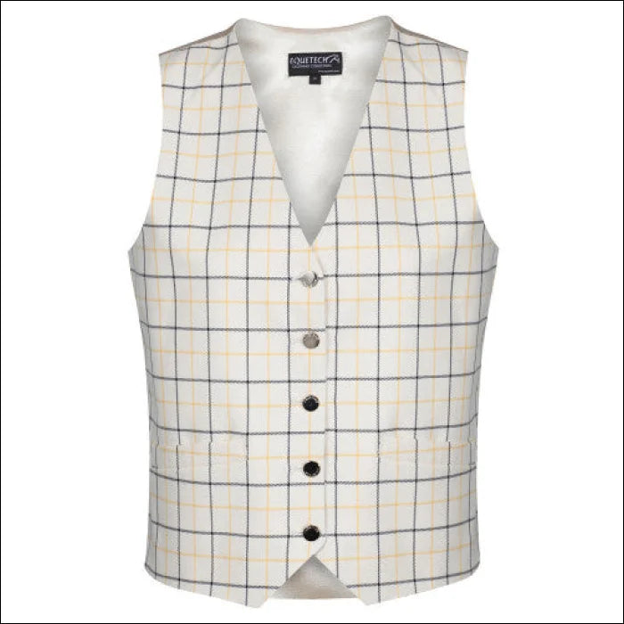 Equetech Ladies Check Waistcoat - Gold/Black Warm Quilted Waistcoat Vest