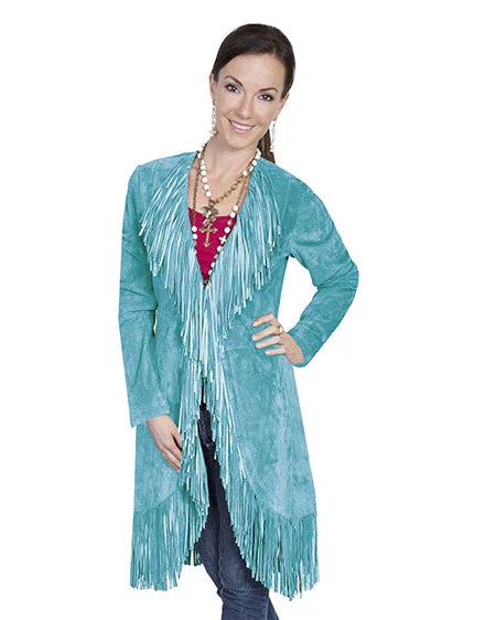 Women's Fringe Maxi Coat Bodycon Sheath Shift