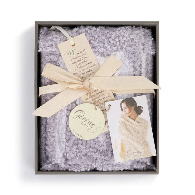 Light Purple Giving Shawl by Demdaco Giving Collectioin Comfortable Embroidered Shawl