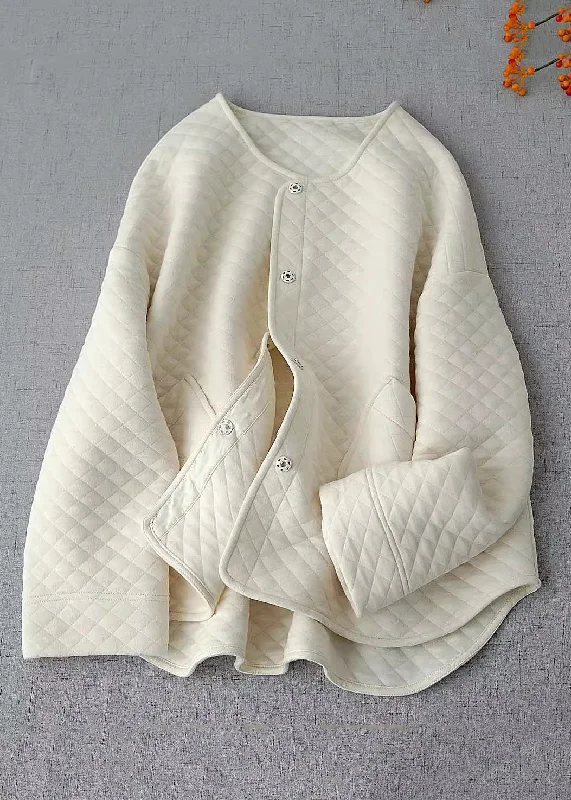 Loose Apricot Button Pockets Thin Cotton Filled Coat Long Sleeve Cape Coat Herringbone Coat Tweed Coat Loose Apricot Button Pockets Thin Cotton Filled Coat Long Sleeve Cape Coat Herringbone Coat Tweed Coat
