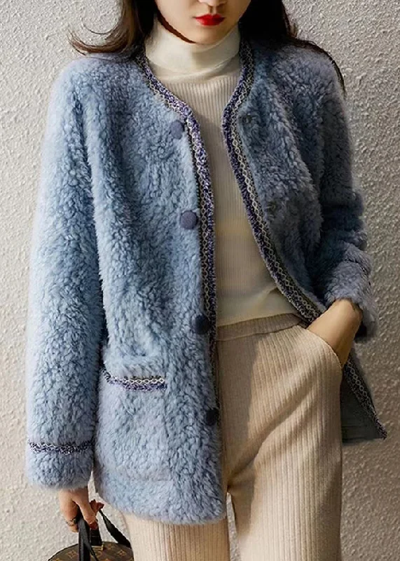 New Blue O Neck Pockets Button Patchwork Woolen Coat Winter Sleeveless Short Sleeve Long Sleeve New Blue O Neck Pockets Button Patchwork Woolen Coat Winter Sleeveless Short Sleeve Long Sleeve