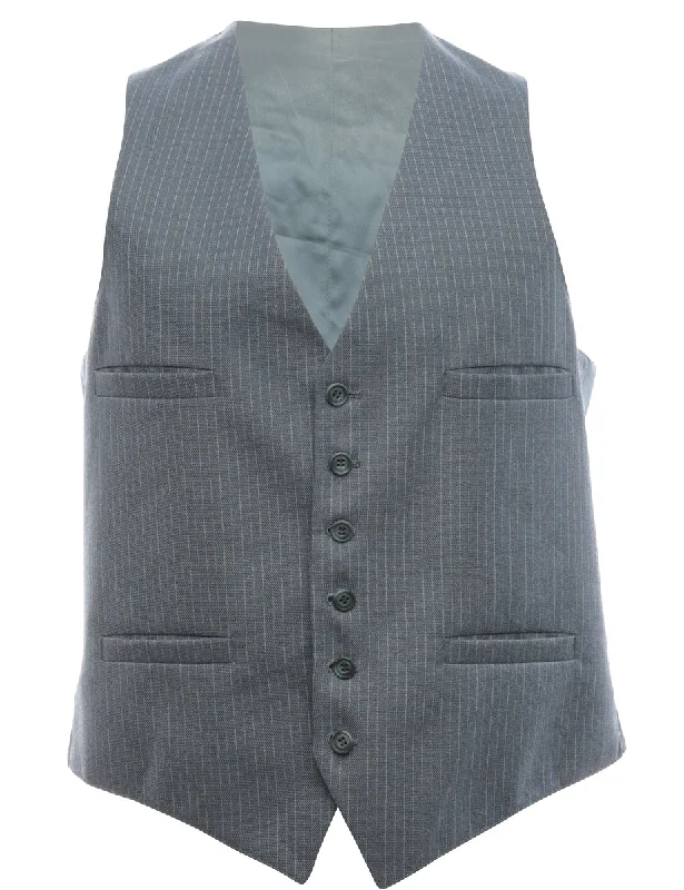 Pinstriped Waistcoat - M Warm Fleece Waistcoat Vest