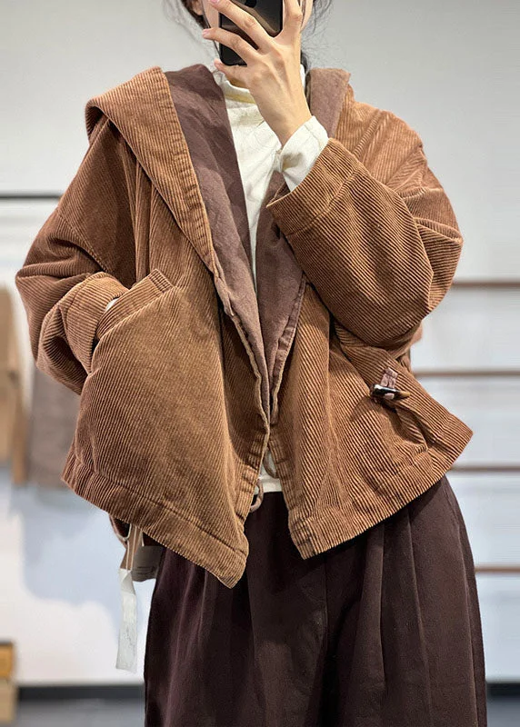 Plus Size Coffee Hooded Oversized Pockets Corduroy Coat Spring Faux Fur Real Fur Shearling Plus Size Coffee Hooded Oversized Pockets Corduroy Coat Spring Faux Fur Real Fur Shearling