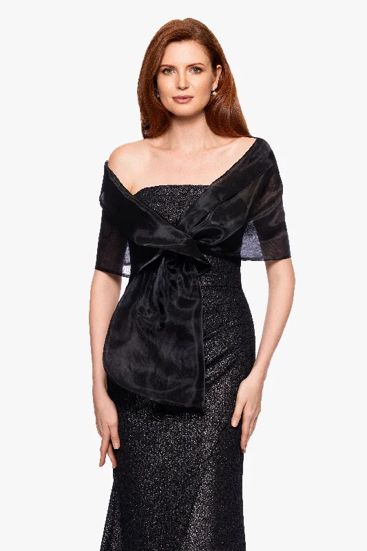"Joan" Pull Through Organza Shawl Wrap Warm Cashmere Shawl Scarf