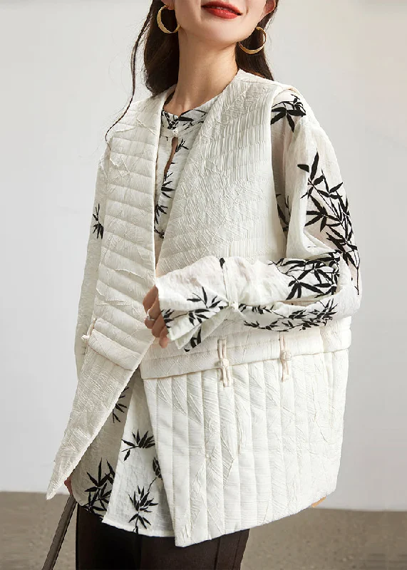 Simple Beige V Neck Patchwork Cotton Filled Waistcoat Sleeveless Fashionable Quilted Waistcoat Simple Beige V Neck Patchwork Cotton Filled Waistcoat Sleeveless Fashionable Quilted Waistcoat