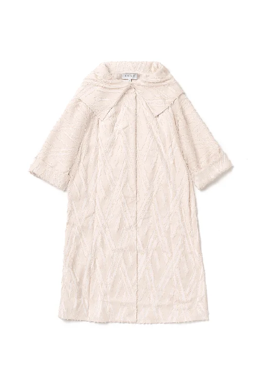 The Grace Coat 2.0 - Ivory Fringe Front Pockets Side Pockets Patch Pockets