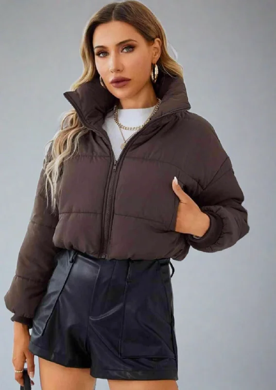 Zip-Up Winter Coat with Pockets Blouse Shirt Tunic