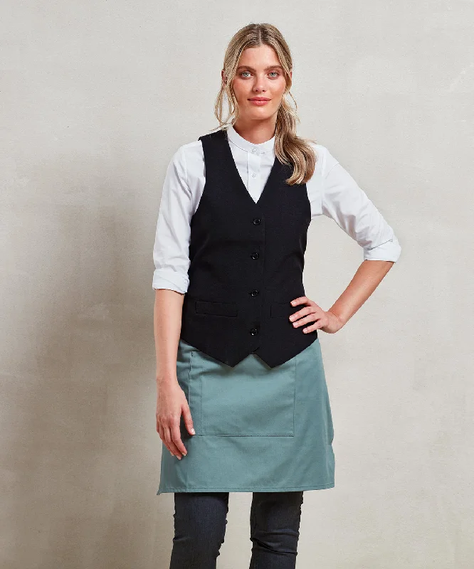 Black - Women's lined polyester waistcoat Classic Black Waistcoat Vest