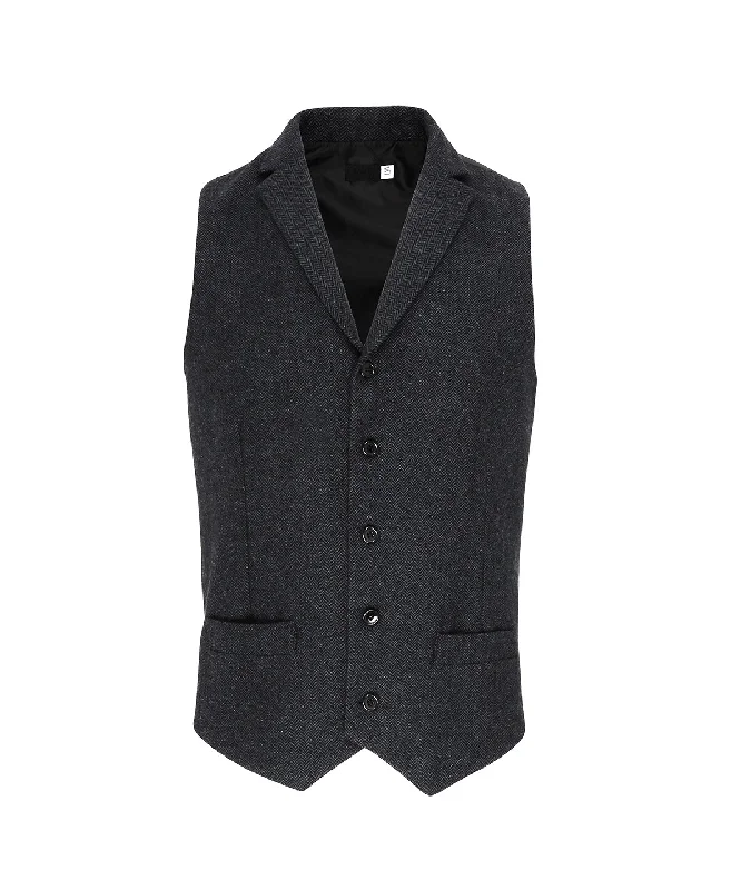 Charcoal - Herringbone waistcoat Warm Puffer Waistcoat Vest