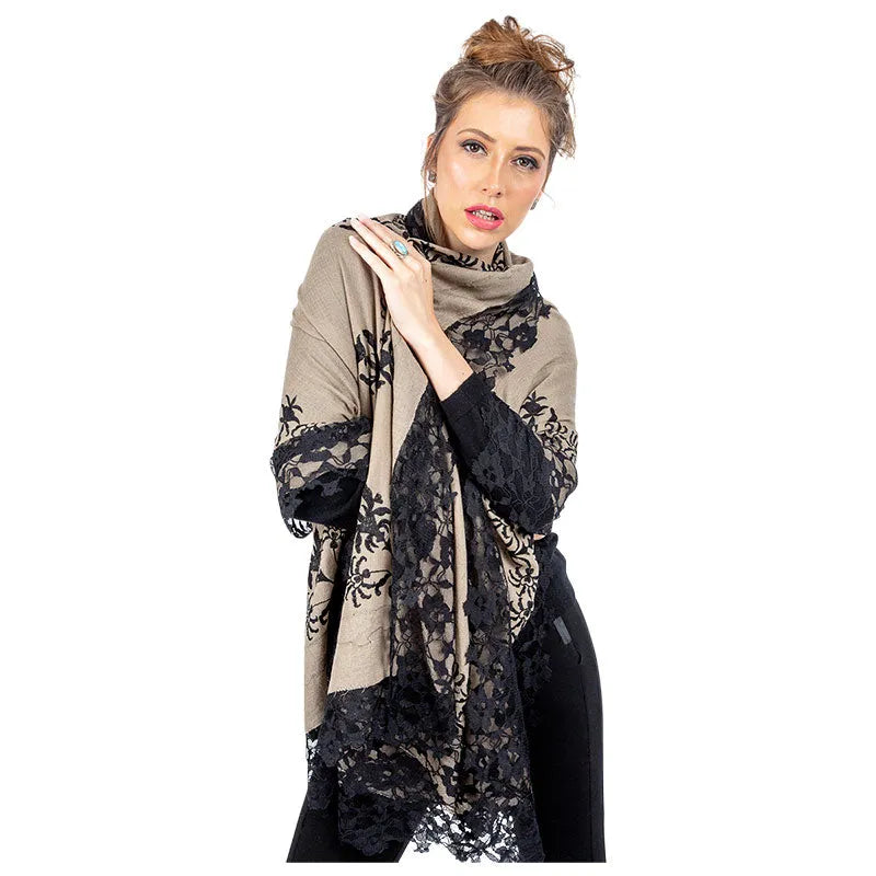 Embroidered Pashmina Cashmere Shawl Soft Cashmere Shawl Poncho