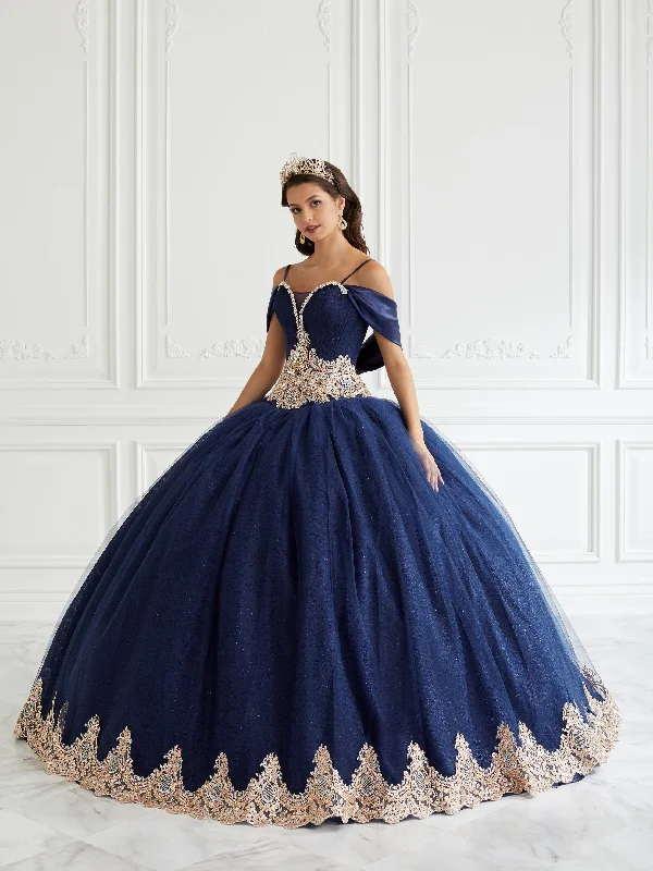 Shawl Lace Quinceanera Dress by LA Glitter 24095 Elegant Silk Shawl Scarf