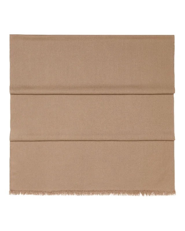 Women's Pashmina Cashmere Shawl Dark Tan Brown Classic Wool Shawl Wrap