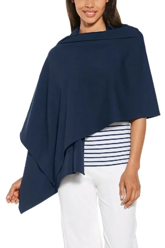 Women's Sanibel Everyday Beach Shawl | Navy Chic Knitted Shawl Wrap