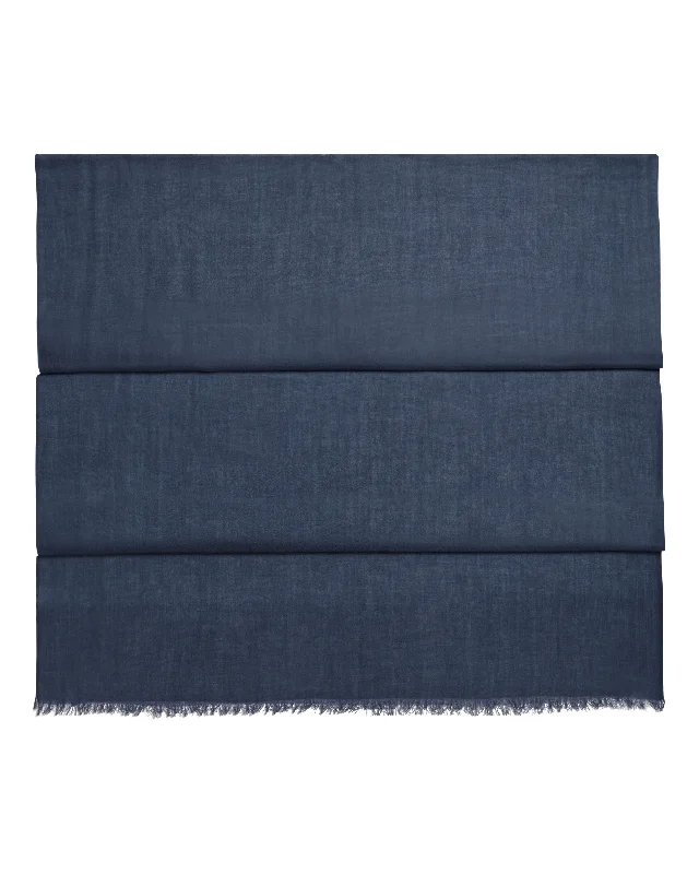 Women's Ultrafine Pashmina Cashmere Shawl Caviar Blue Fashionable Embroidered Shawl