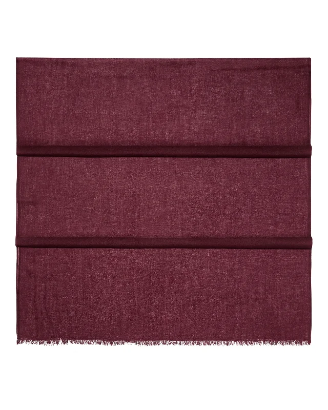 Women's Ultrafine Pashmina Cashmere Shawl Claret Red Cozy Plaid Shawl Scarf