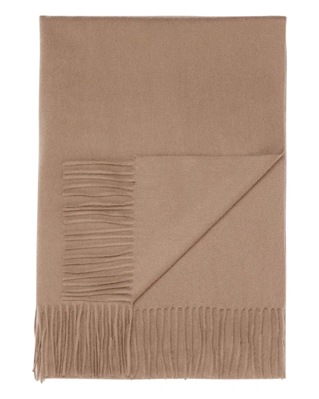 Women's Woven Cashmere Shawl Dark Tan Brown Fashionable Wool Shawl Cape
