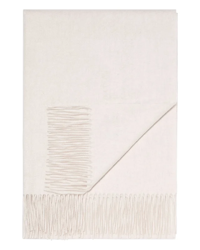 Women's Woven Cashmere Shawl Frost White Soft Cotton Shawl Cape