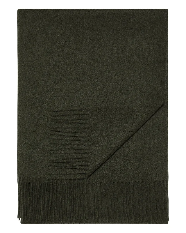 Women's Woven Cashmere Shawl Moss Green Cozy Wool Shawl Poncho