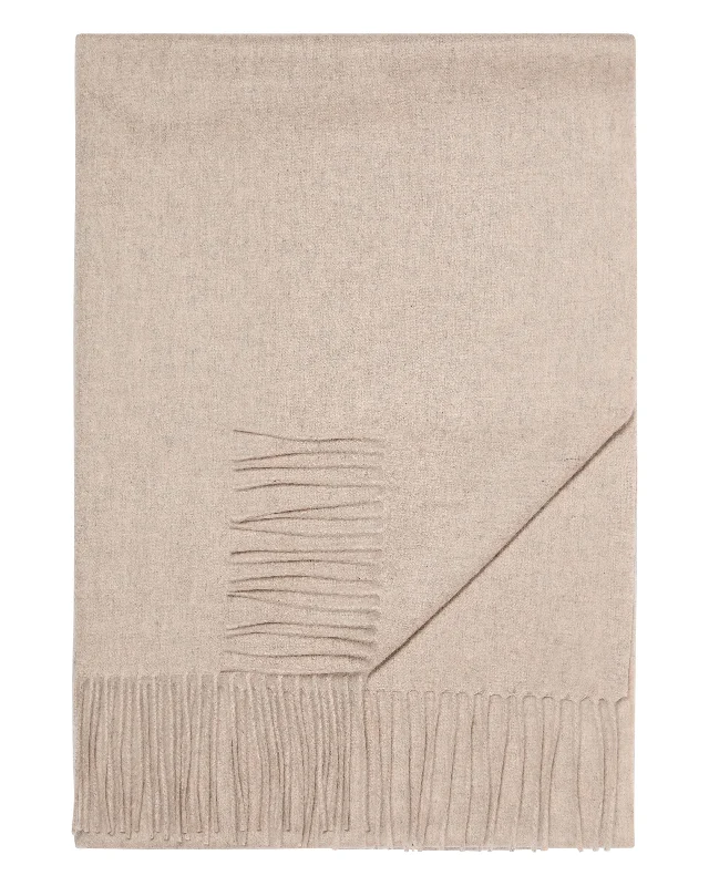 Women's Woven Cashmere Shawl Oatmeal Brown Elegant Wool Shawl Cape