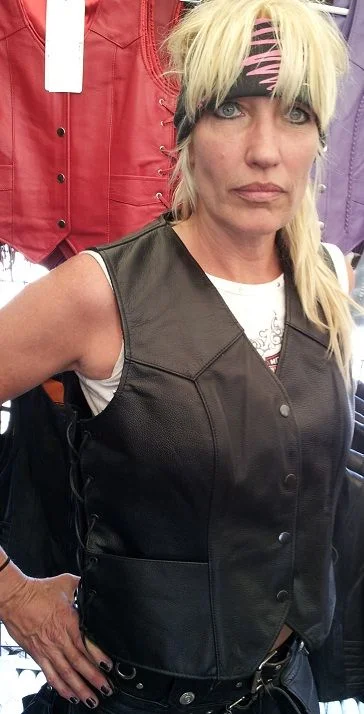Women's Side lace Leather Vest Lightweight Utility Vest