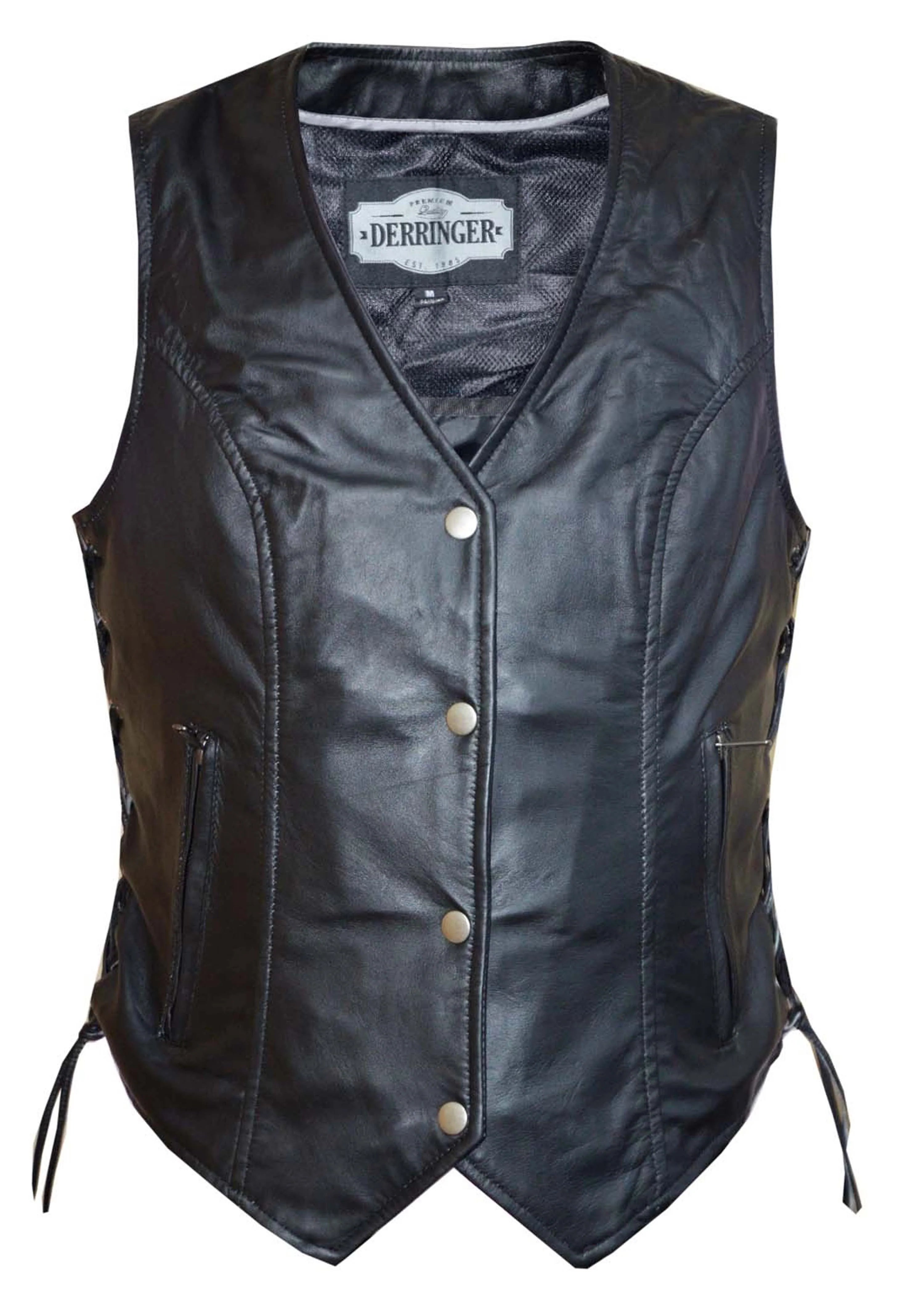 6897- Ladies Lambskin Leather Vest Soft Brushed Vest