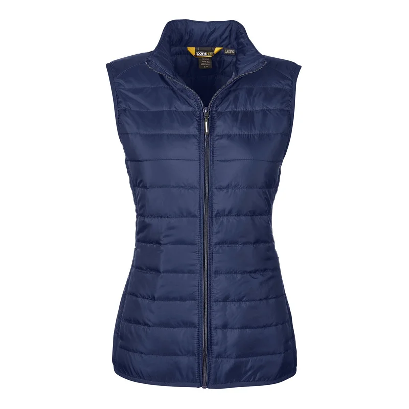 Core 365 Women's Classic Navy Prevail Packable Puffer Vest Classic Wool Vest