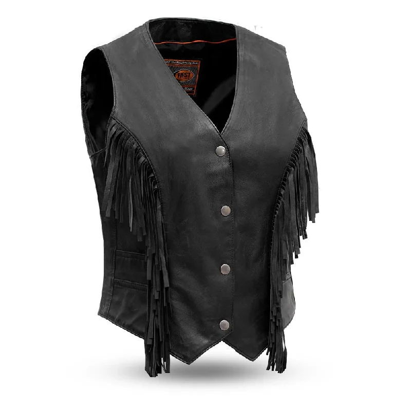 Ladies Leather Vest ( APACHE ) FIL572SDM Lightweight Utility Vest
