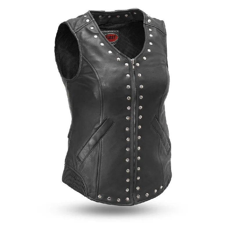 Ladies Leather Vest ( EMPRESS ) FIL575SDM Suede Fringe Vest