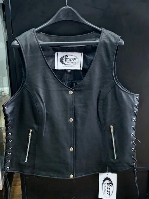 Ladies Lightweight Leather Vest 2681.NG Hooded Long Vest