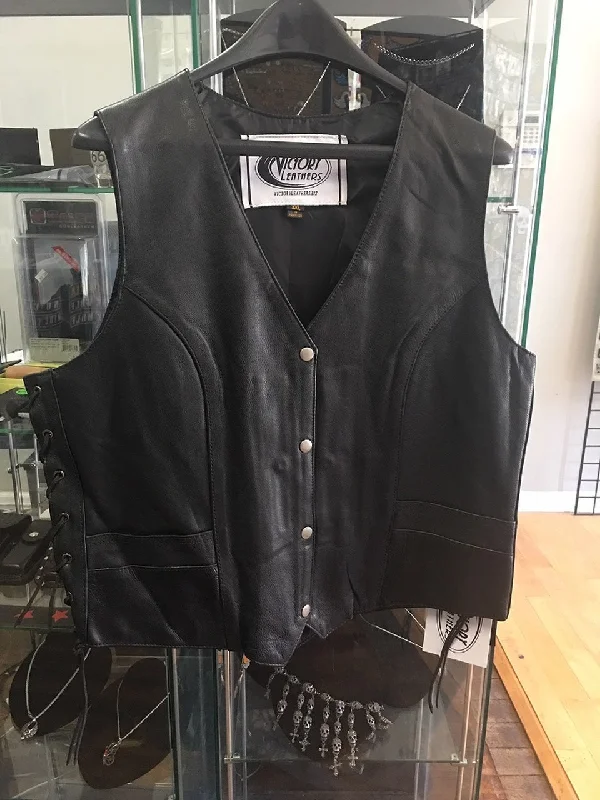 Ladies Premium Leather Vest 2659.00 Sporty Zip Vest