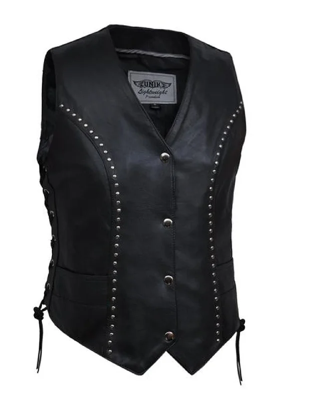 Ladies Studded Leather Vest 2666.00 Button-Up Wool Vest