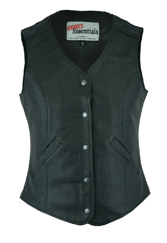 Ladies Stylish Longer Body ¾ Leather Vest with Gun Pockets DS204 Cozy Sherpa Vest