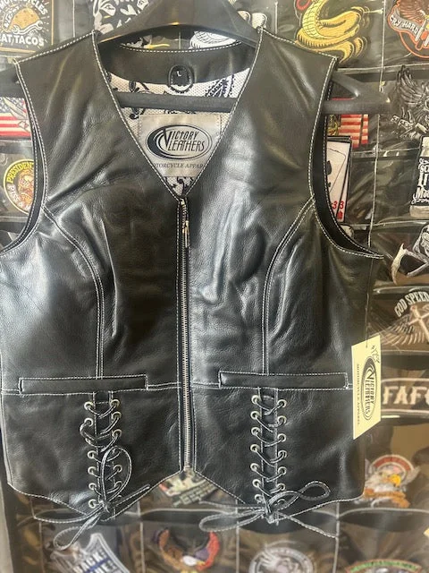 LOVE LACE LADIES LEATHER VEST - FIL578CDM Plush Faux Fur Vest