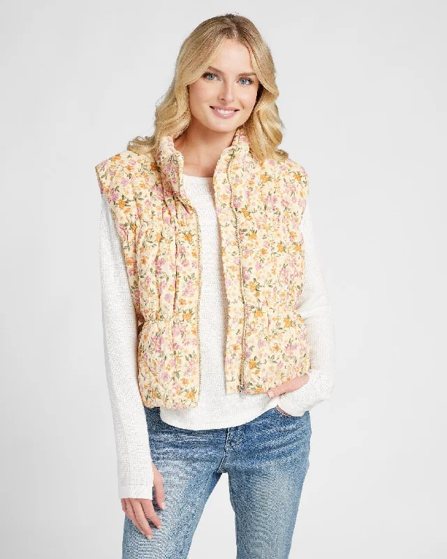 Plant Lover Puffer Vest Soft Drape Vest
