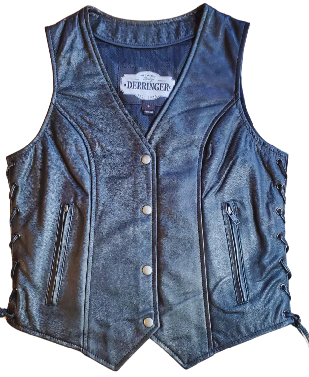 The "Diana" Leather Vest Reversible Cozy Vest