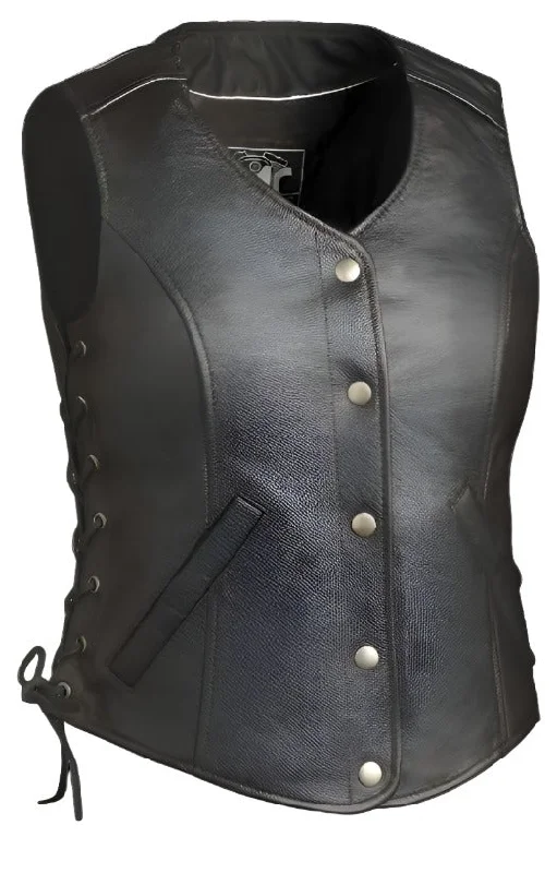 The "Ella" Tall Leather Vest Soft Drape Vest