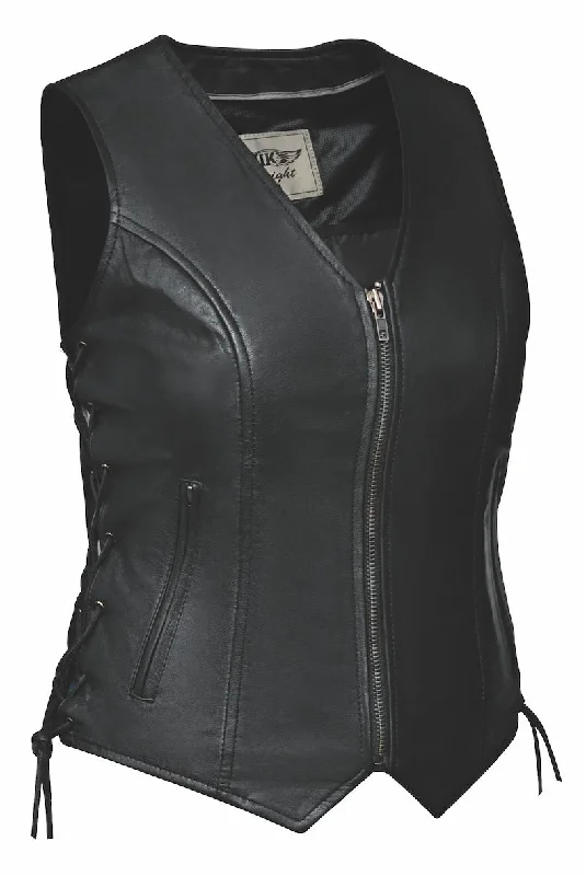 The "Gaga" Leather Vest Houndstooth Pattern Vest