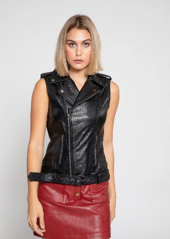 Womens Liana Leather Vest Urban Chic Vest