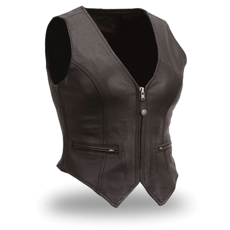 Women's casual leather vest Cropped Leather Vest
