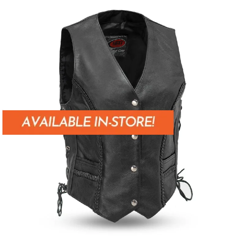 Trinity Women's Motorcycle Western Style Leather Vest - Extreme Biker Leather Smart Layering Vest Trinity Women's Motorcycle Western Style Leather Vest - Extreme Biker Leather Smart Layering Vest