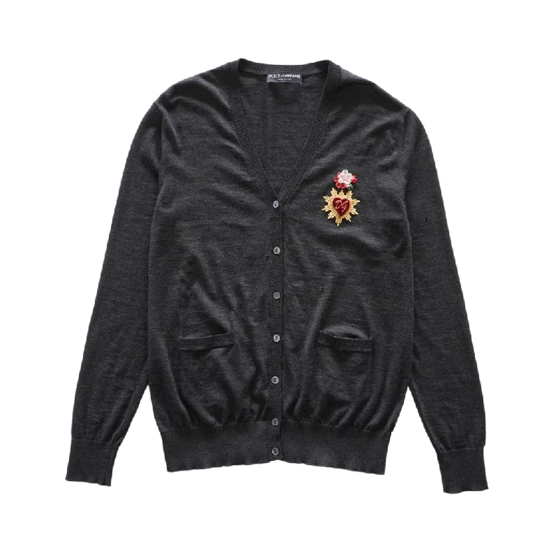 Dolce & Gabbana Cardigan - Women's 44 Chenille Fabric Brocade Fabric Lace Fabric