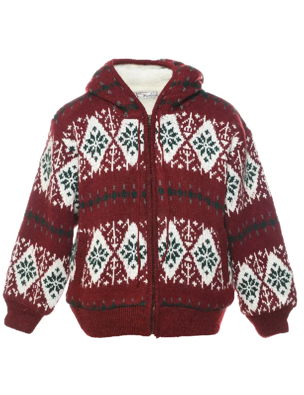 Hooded Nordic Cardigan - M Soft Cozy Warm