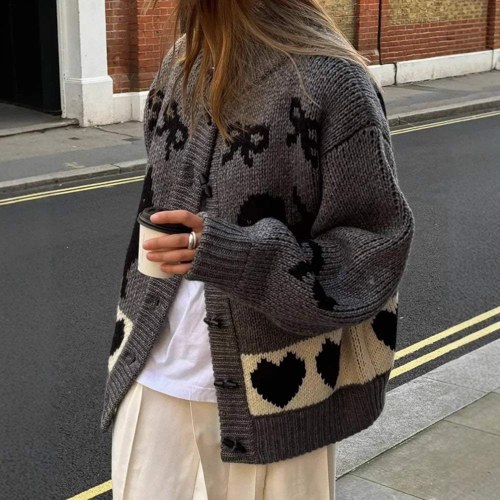 Lunivop Autumn Winter Sweaters Cardigan for Women Elegant Long Sleeve Casual Loose Knitted Coats Fashion Button Cartoon Pattern Knitwear Notch Collar Peter Pan Collar Cowl Neck Lunivop Autumn Winter Sweaters Cardigan for Women Elegant Long Sleeve Casual Loose Knitted Coats Fashion Button Cartoon Pattern Knitwear Notch Collar Peter Pan Collar Cowl Neck