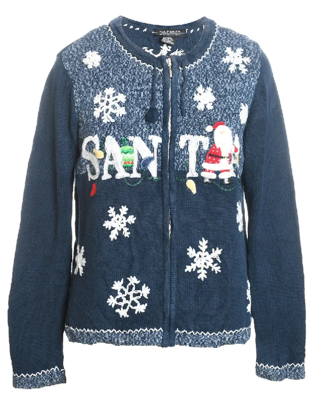 Santa Claus Christmas Cardigan - M Rayon Fabric Velvet Fabric Corduroy Fabric